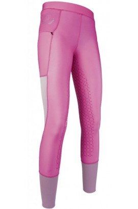 Riding leggings with silicon seat -Mesh- pink