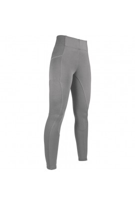 Riding leggings with silicone seat -Mesh Style- grey