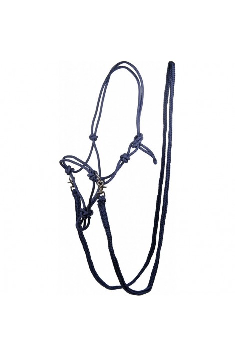 !Rope halter with reins, deep blue
