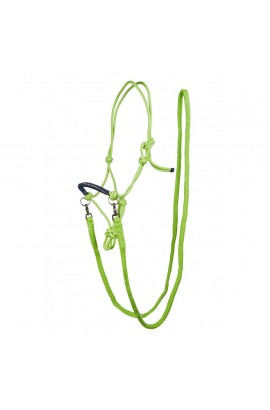 !Rope halter with reins -Strass- lime