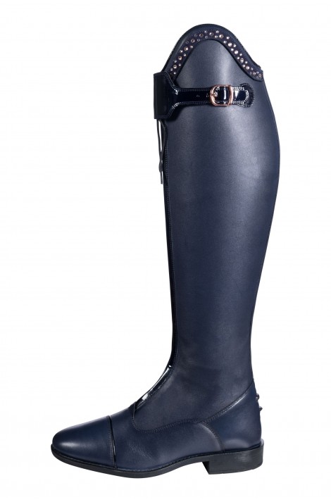 !Leather boots with front zip -Trinity- standard