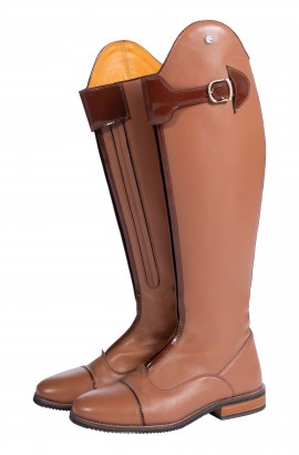 !Leather boots with front zip -Liano- standard