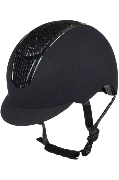 !Riding helmet with glittering panel -Brillant- black