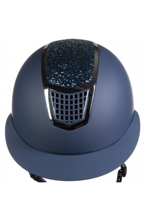 !Riding helmet with glittering panel -Glamour Shield- deep blue