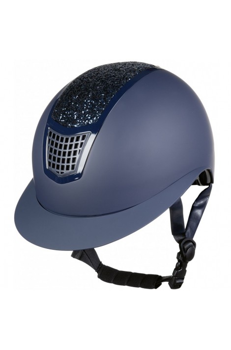 !Riding helmet with glittering panel -Glamour Shield- deep blue