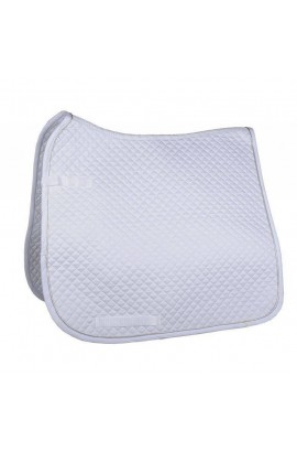Dressage saddle cloth -piping- white/silver