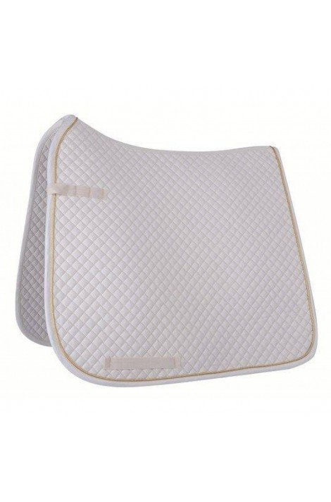 Dressage saddle cloth -piping- white/gold