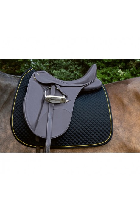 Dressage saddle cloth -piping- black/gold